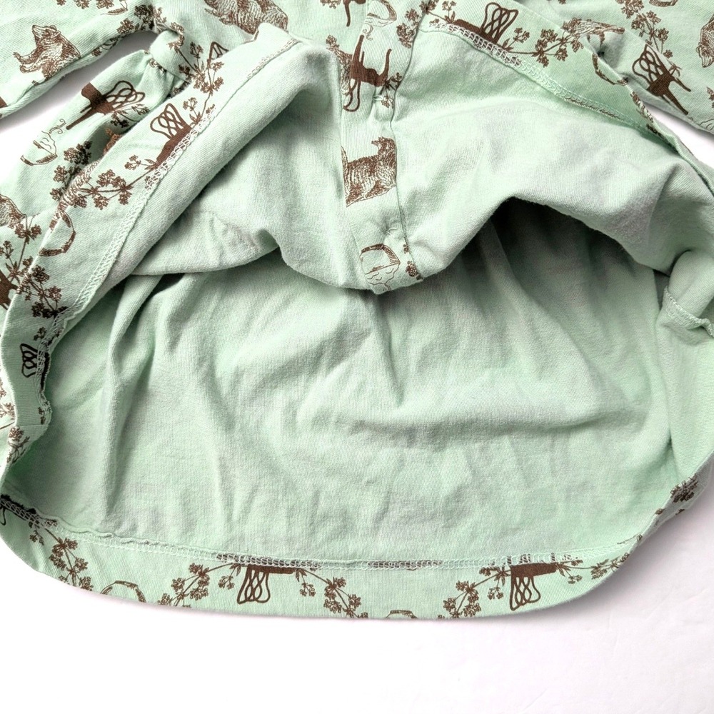 Kate Quinn Goldilocks Dress Organic Cotton Mint Green Brown Bears & Chairs 6-12M - Picture 7 of 10